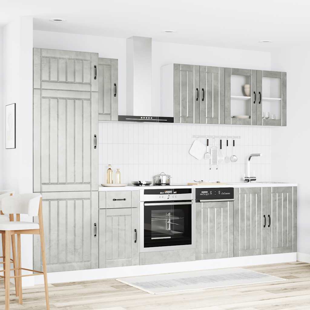 Set Mobili da Cucina 8 pz Kalmar Grigio Cemento in Truciolato - homemem39