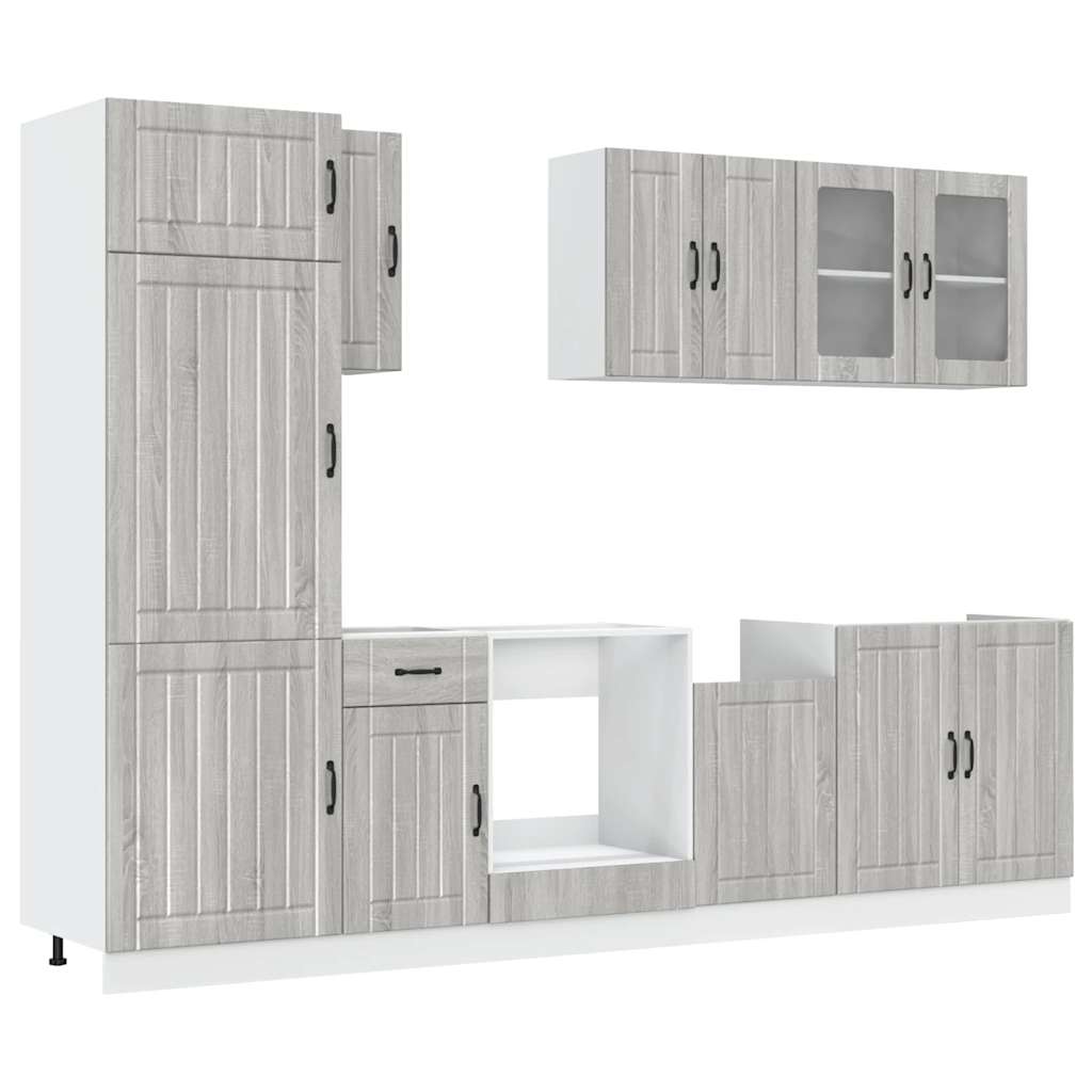 Set Mobili da Cucina 8 pz Kalmar Grigio Sonoma in Truciolato - homemem39