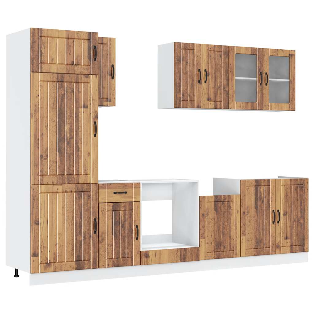 Set Mobili da Cucina 8 pz Kalmar Legno Vecchio in Truciolato - homemem39
