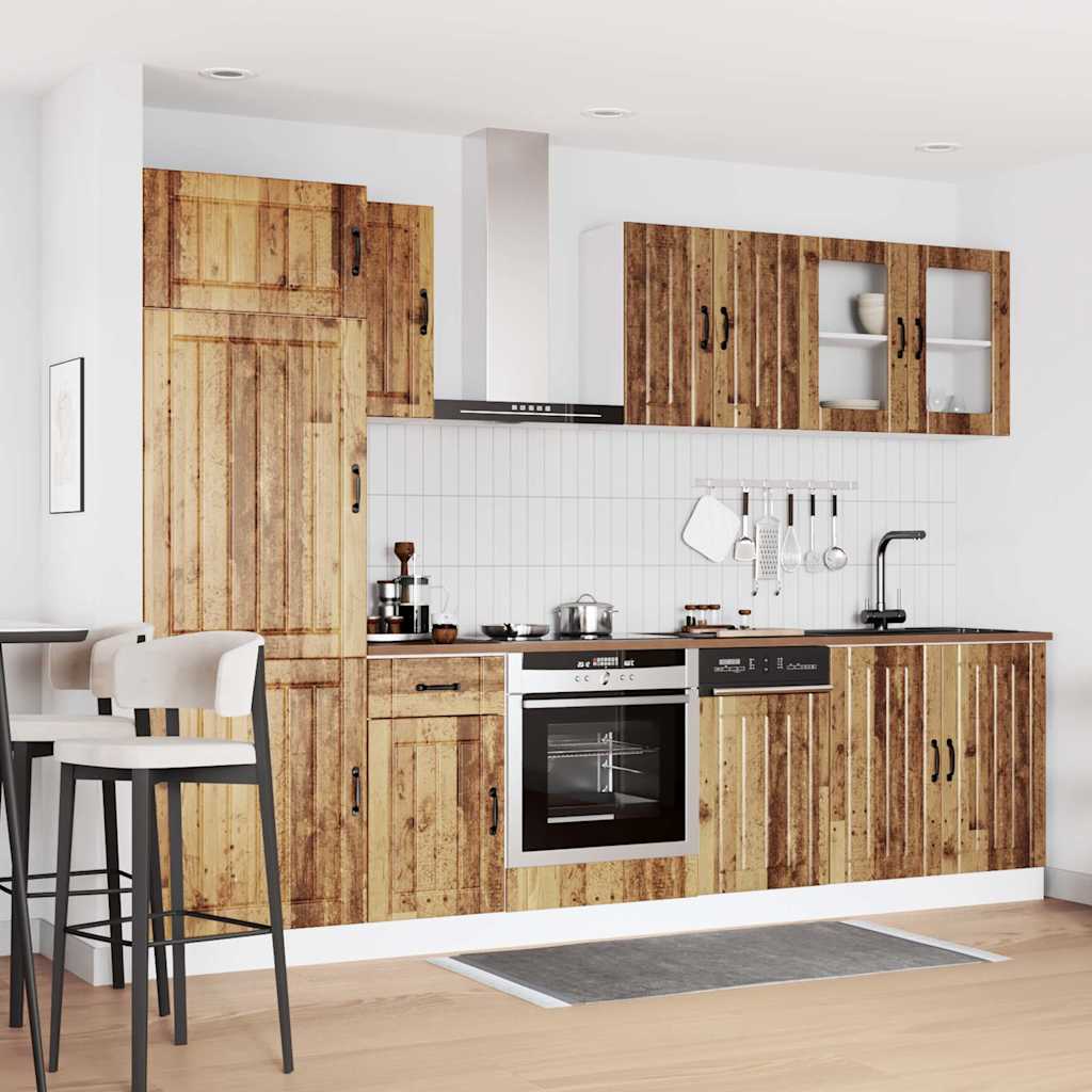 Set Mobili da Cucina 8 pz Kalmar Legno Vecchio in Truciolato - homemem39