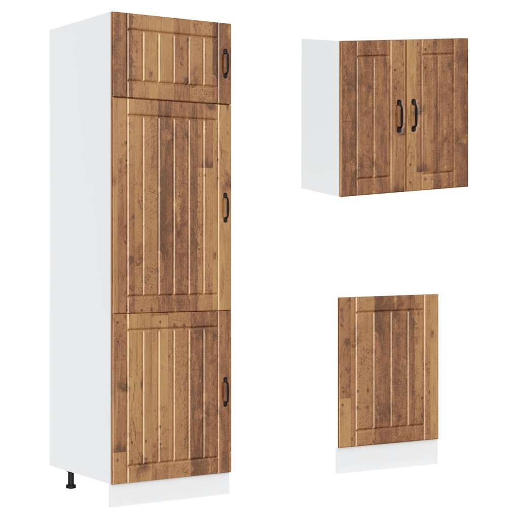 Set Mobili da Cucina 8 pz Kalmar Legno Vecchio in Truciolato - homemem39