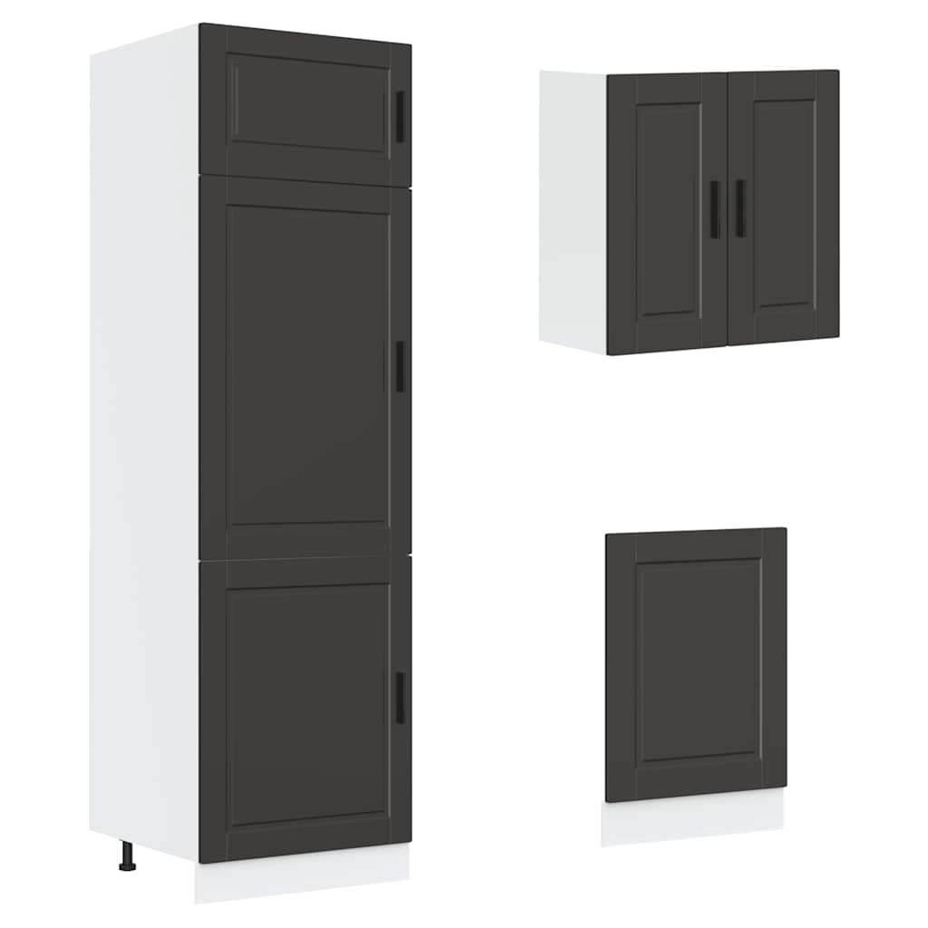 Set Mobili da Cucina 8 pz Kalmar Neri Legno Multistrato - homemem39