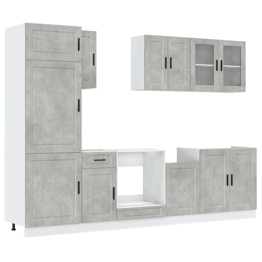 Set Mobili da Cucina 8 pz Kalmar Grigio Cemento in Truciolato - homemem39