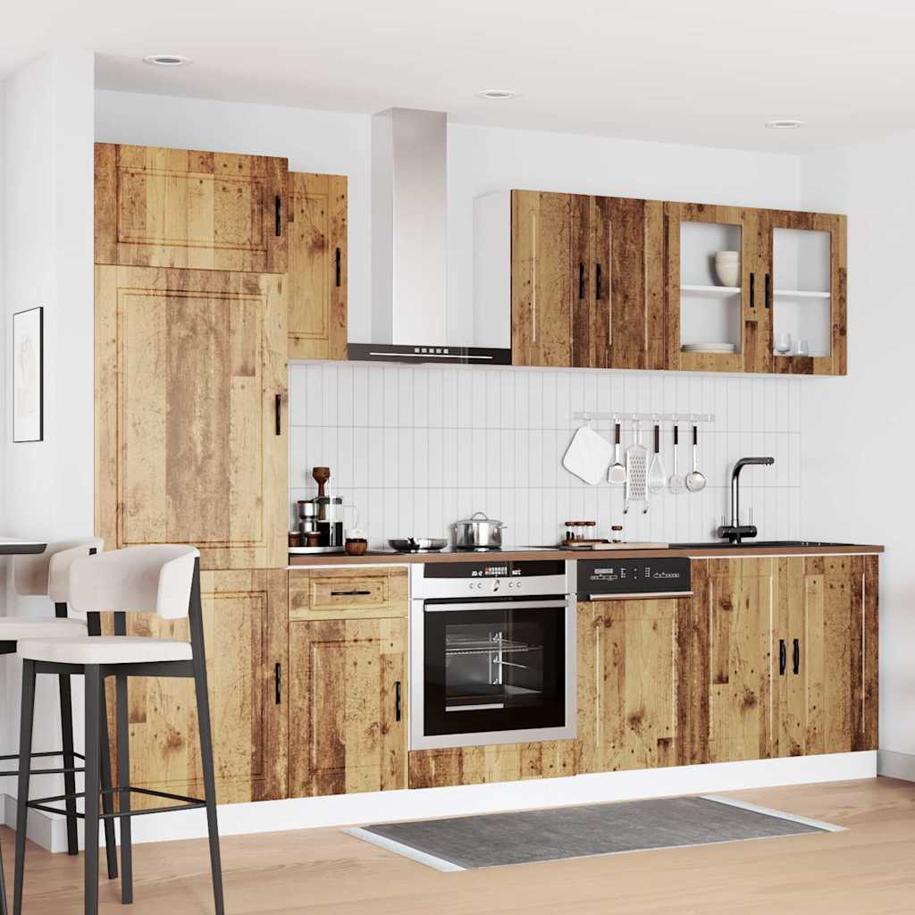 Set Mobili da Cucina 8 pz Kalmar Legno Vecchio in Truciolato - homemem39