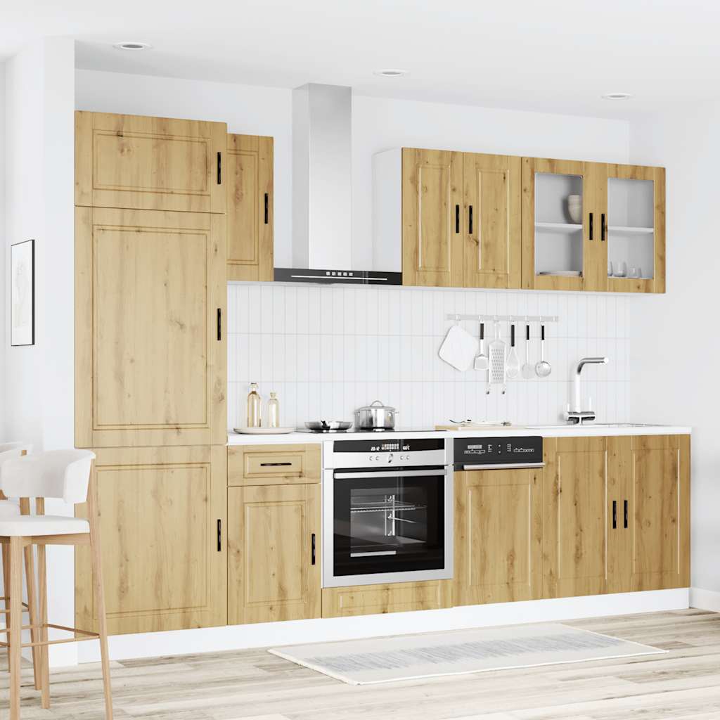 Set Mobili da Cucina 8 pz Kalmar Rovere Artigianale Truciolato - homemem39