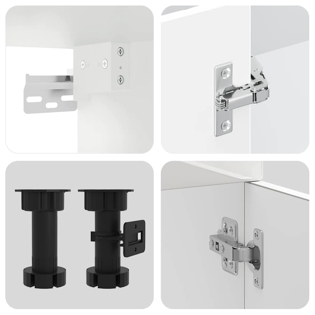 Set Mobili da Cucina 8 pz Kalmar Bianchi Lucido in Truciolato - homemem39