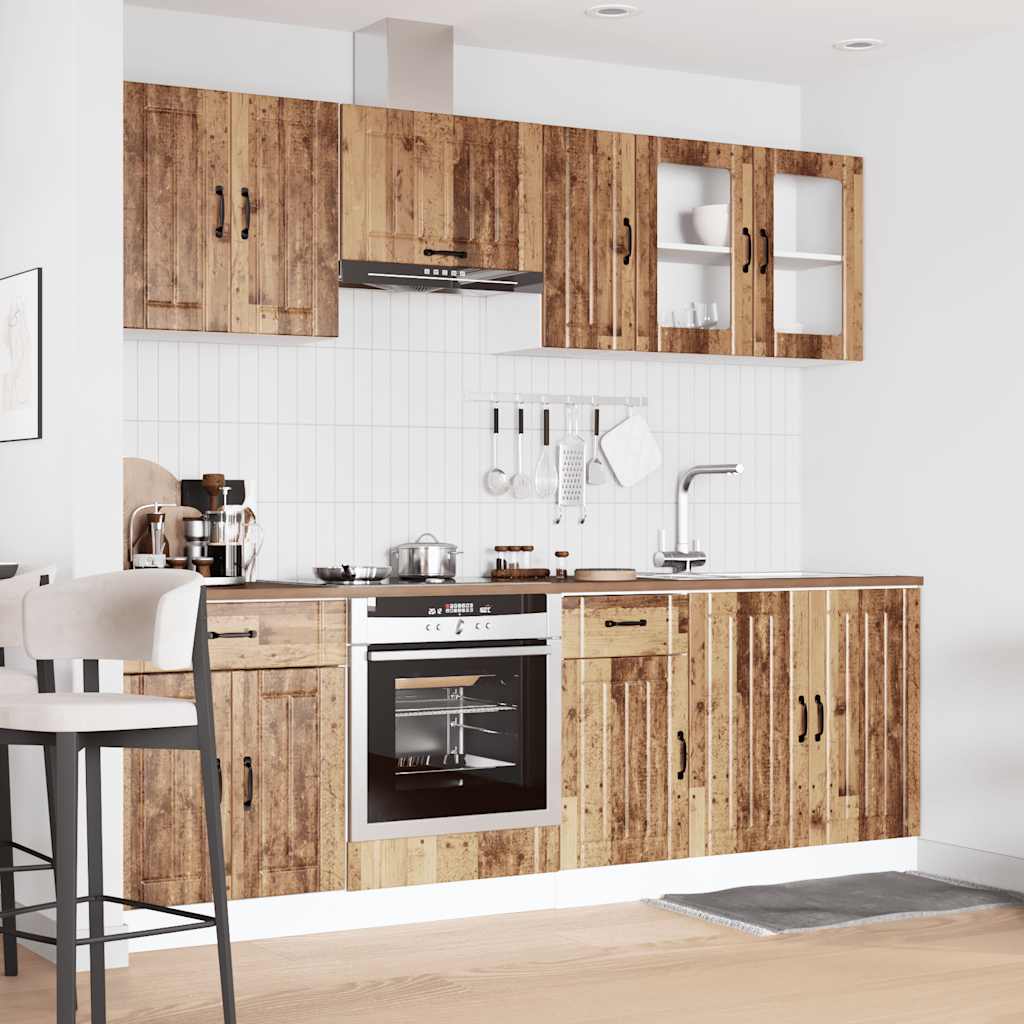 Set Mobili da Cucina 8 pz Kalmar Legno Vecchio in Truciolato - homemem39