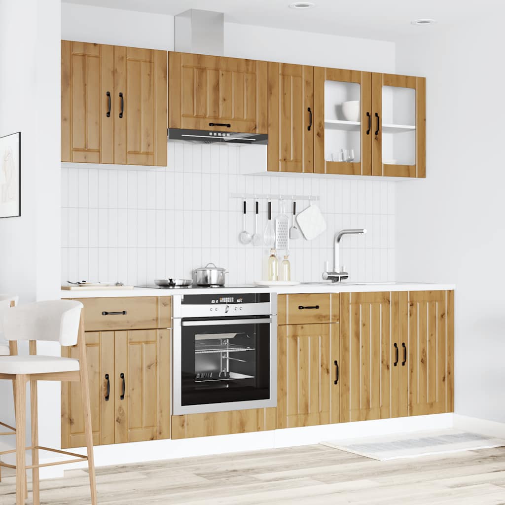 Set Mobili da Cucina 8 pz Kalmar Rovere Artigianale Truciolato - homemem39