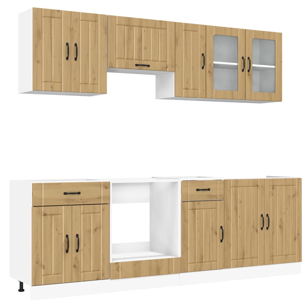 Set Mobili da Cucina 8 pz Kalmar Rovere Artigianale Truciolato - homemem39