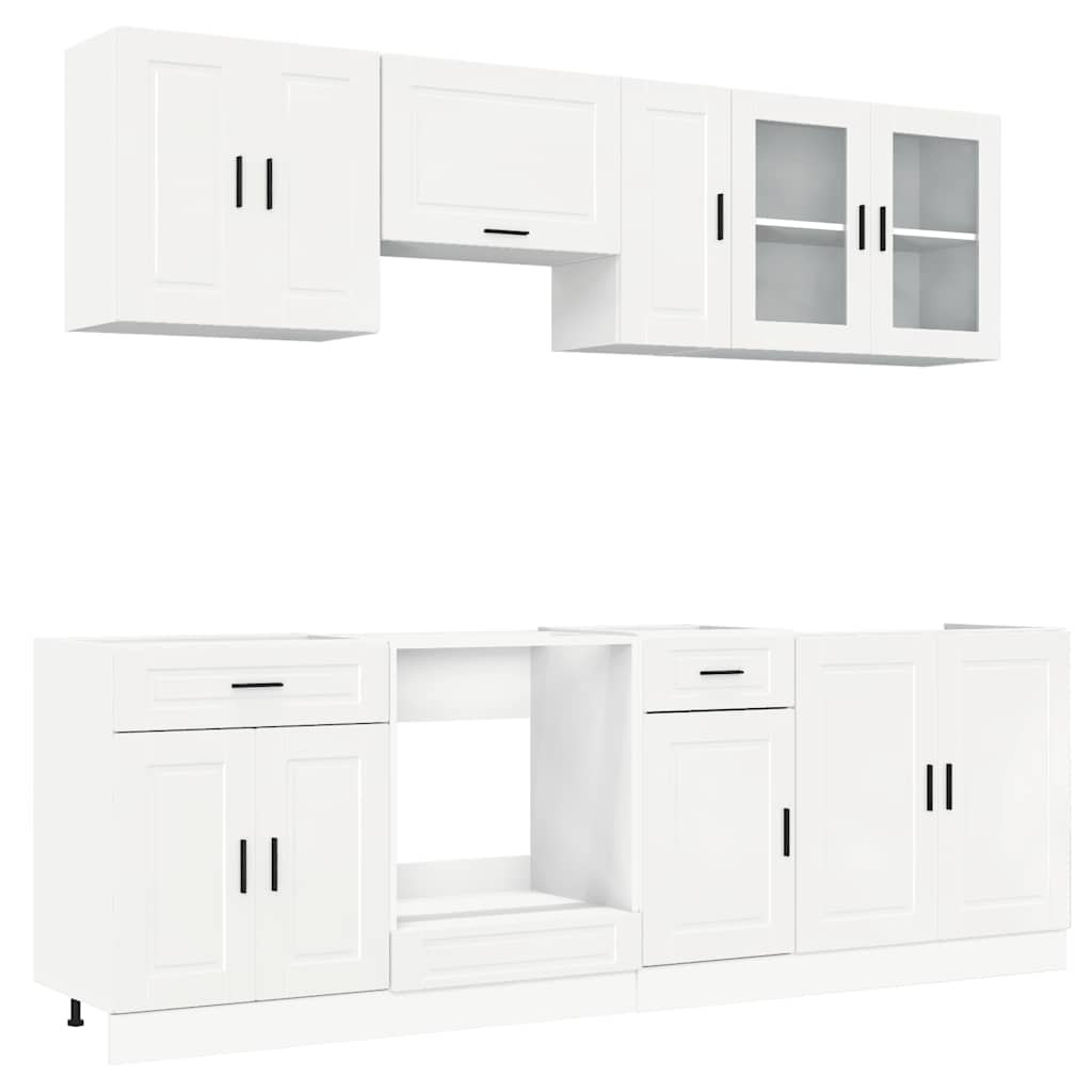 Set Mobili da Cucina 8 pz Kalmar Bianchi Lucido in Truciolato - homemem39