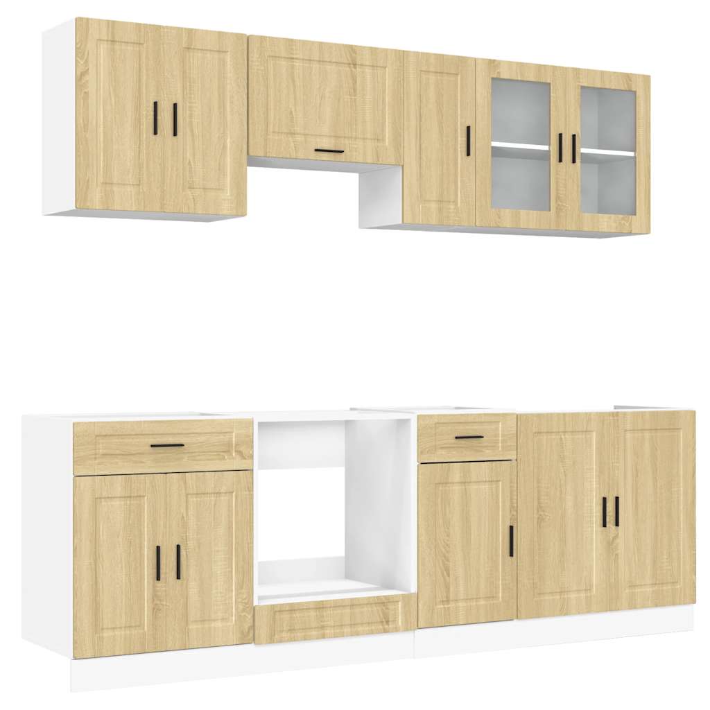 Set Mobili da Cucina 8 pz Kalmar Rovere Sonoma in Truciolato - homemem39