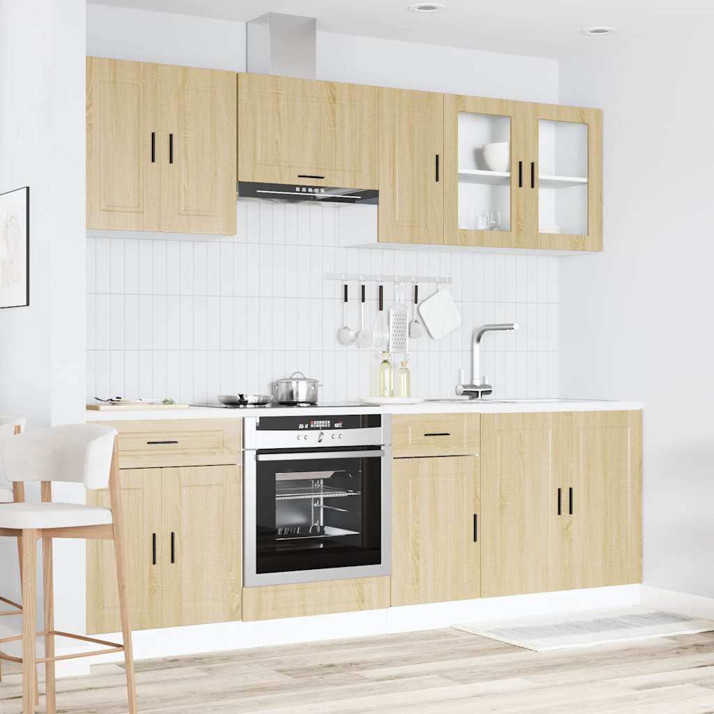 Set Mobili da Cucina 8 pz Kalmar Rovere Sonoma in Truciolato - homemem39