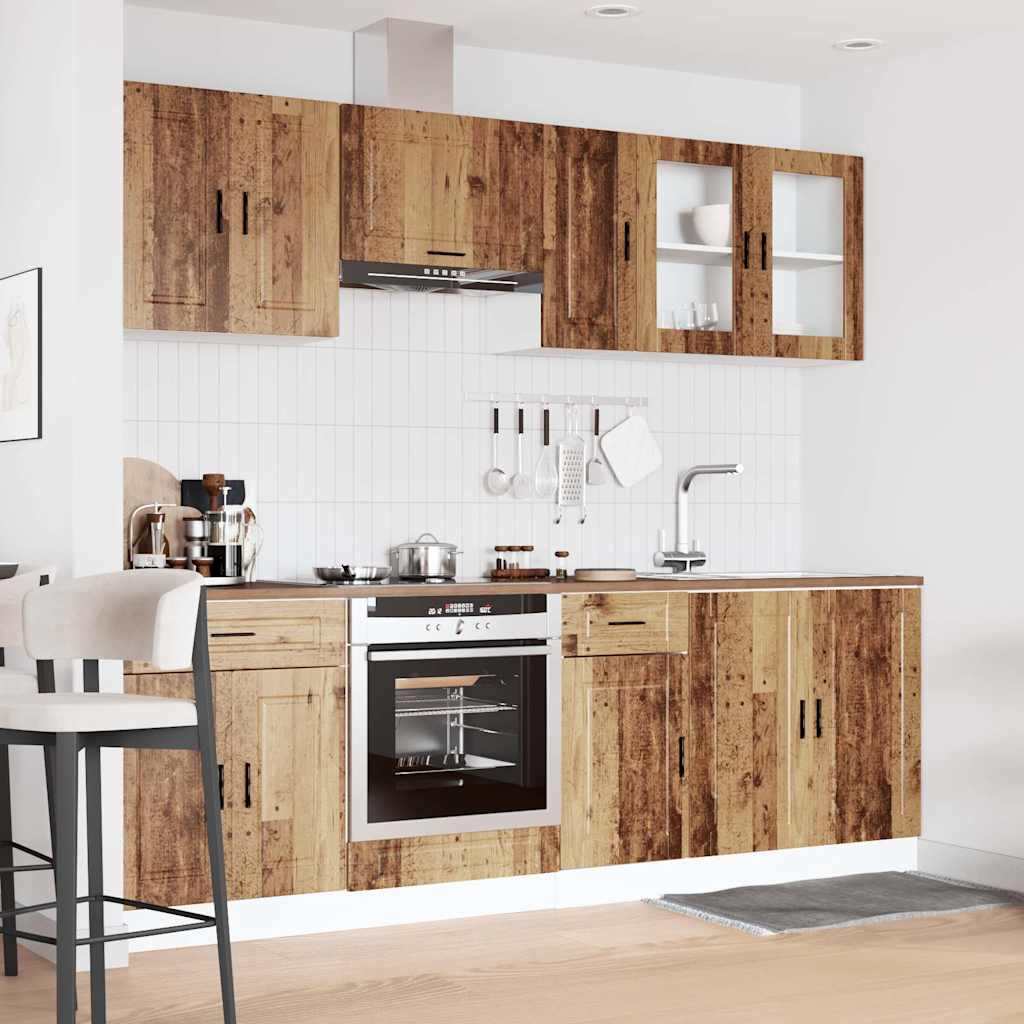 Set Mobili da Cucina 8 pz Kalmar Legno Vecchio in Truciolato - homemem39