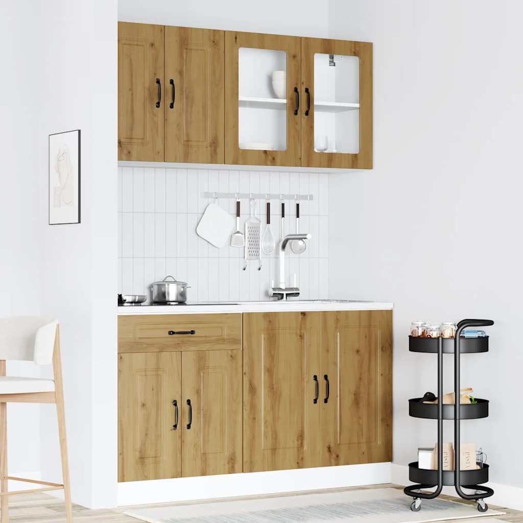 Set Mobili da Cucina 4 pz Kalmar Rovere Artigianale Truciolato - homemem39