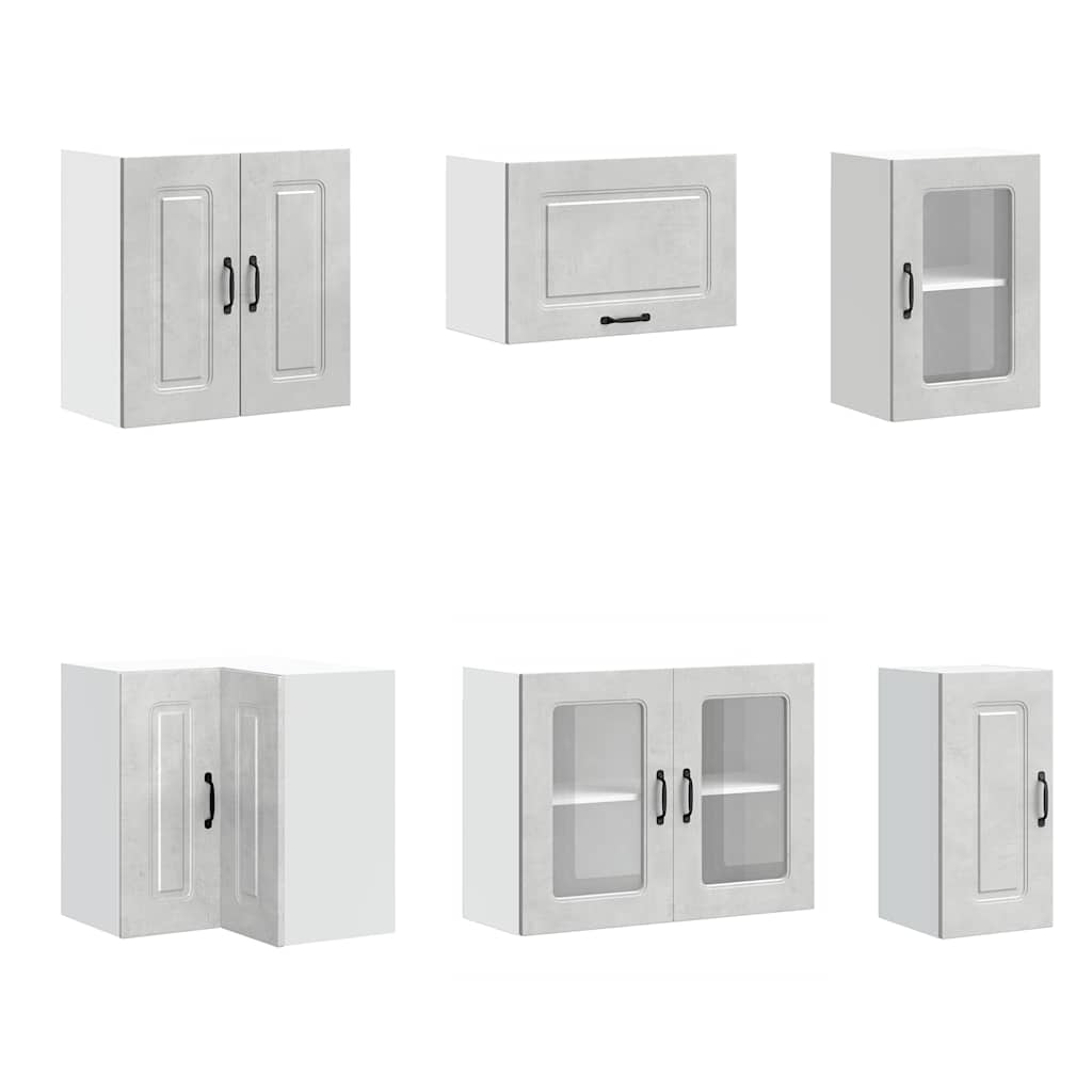 Set Mobili da Cucina 11 pz Kalmar Grigio Cemento in Truciolato - homemem39