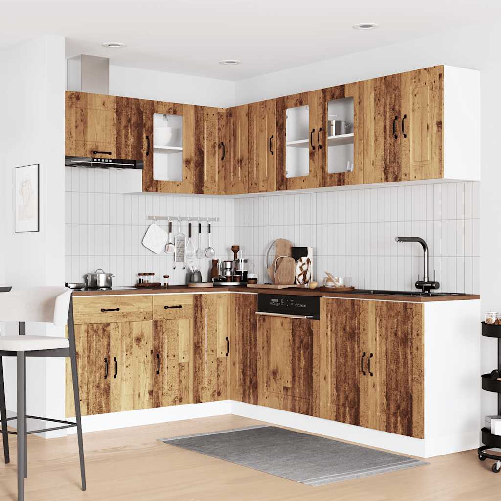 Set Mobili da Cucina 11 pz Kalmar Legno Vecchio in Truciolato - homemem39
