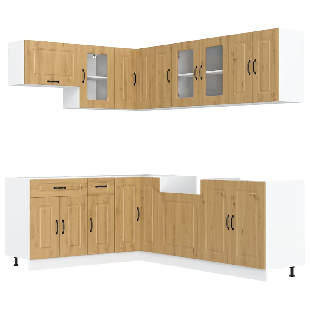 Set Mobili da Cucina 11 pz Kalmar Rovere Artigianale Truciolato - homemem39