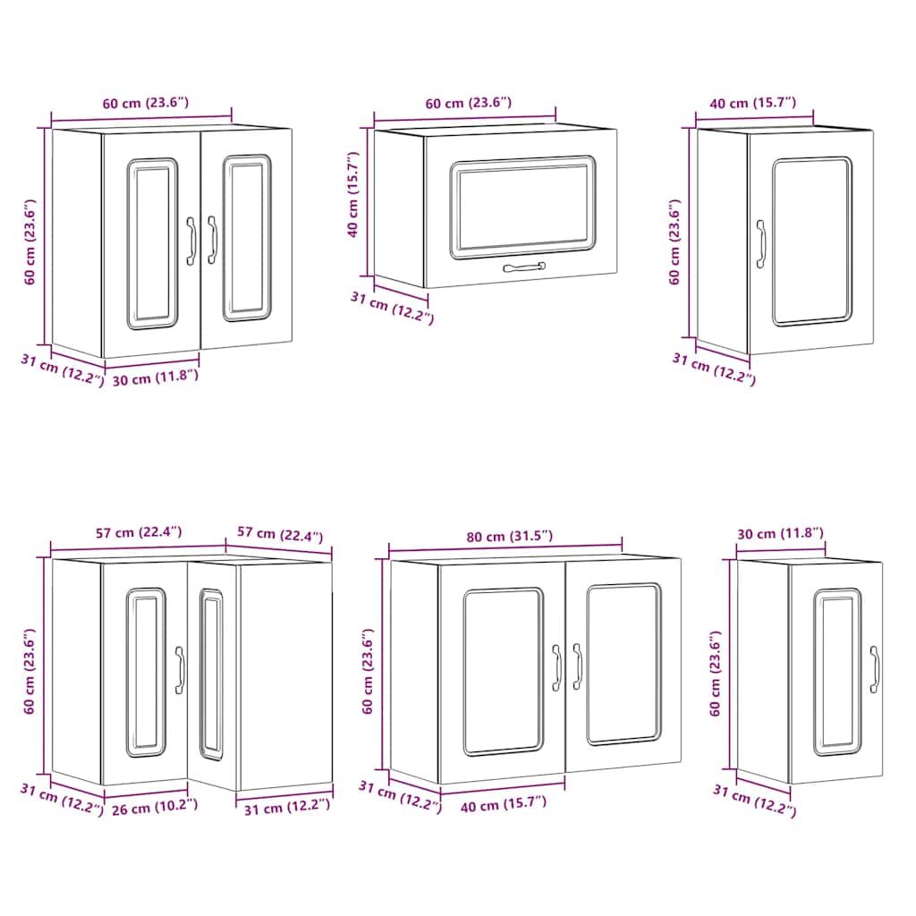 Set Mobili da Cucina 11 pz Kalmar Rovere Artigianale Truciolato | homemem39