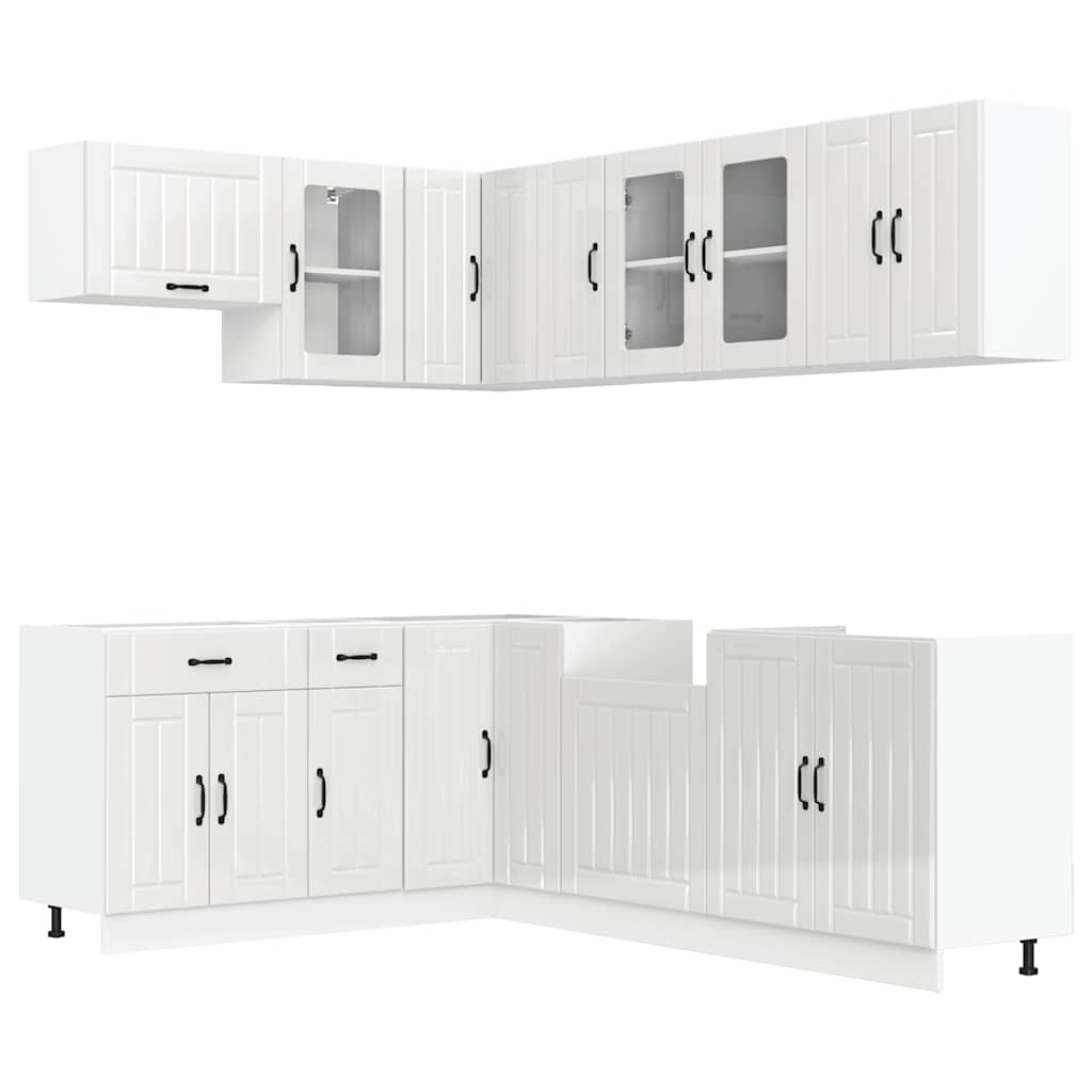 Set Mobili da Cucina 11 pz Lucca Bianchi Lucido in Truciolato - homemem39