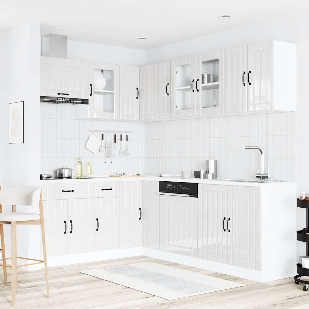 Set Mobili da Cucina 11 pz Lucca Bianchi Lucido in Truciolato - homemem39