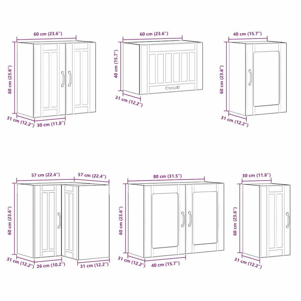 Set Mobili da Cucina 11 pz Lucca Grigio Sonoma in Truciolato | homemem39