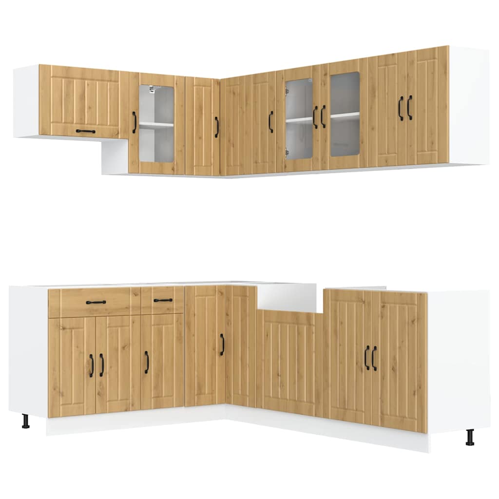 Set Mobili da Cucina 11 pz Lucca Rovere Artigianale Truciolato - homemem39