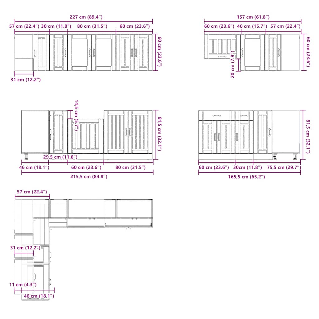 Set Mobili da Cucina 11 pz Lucca Rovere Artigianale Truciolato - homemem39