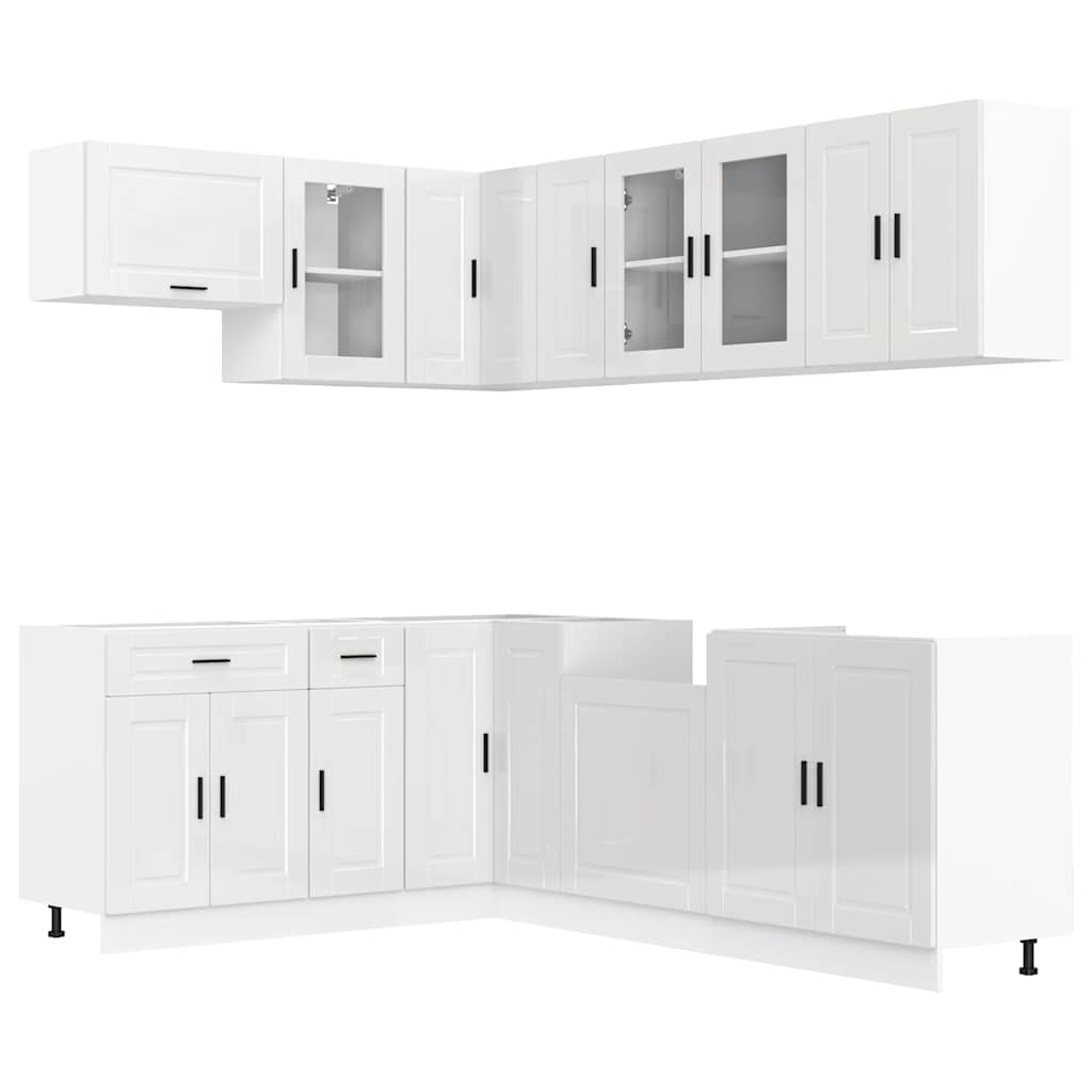 Set Mobili da Cucina 11 pz Porto Bianchi Lucido in Truciolato - homemem39