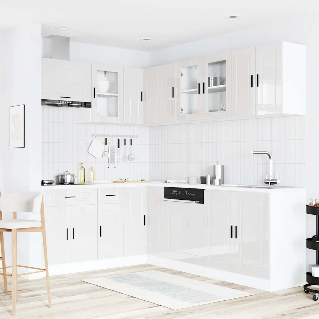 Set Mobili da Cucina 11 pz Porto Bianchi Lucido in Truciolato - homemem39
