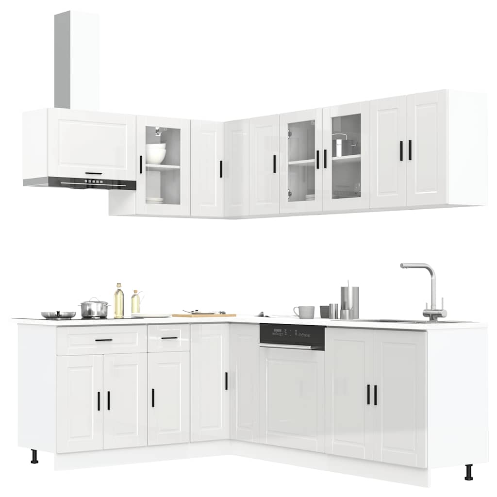 Set Mobili da Cucina 11 pz Porto Bianchi Lucido in Truciolato - homemem39