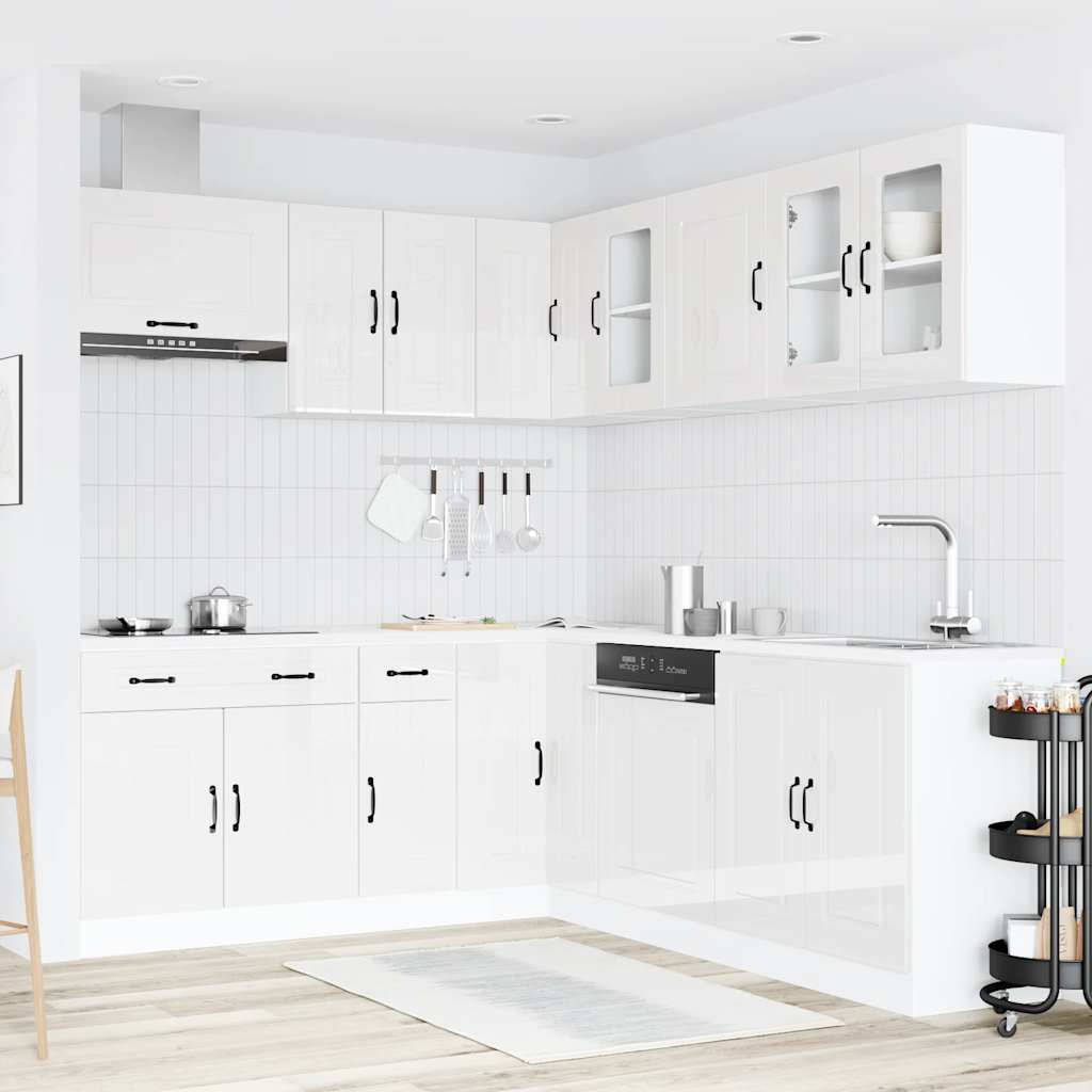 Set Mobili da Cucina 11 pz Kalmar Bianchi Lucido in Truciolato - homemem39