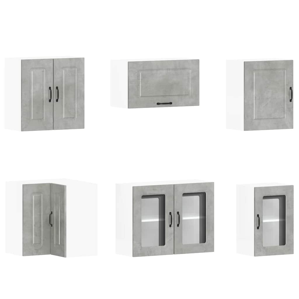 Set Mobili da Cucina 11 pz Kalmar Grigio Cemento in Truciolato - homemem39