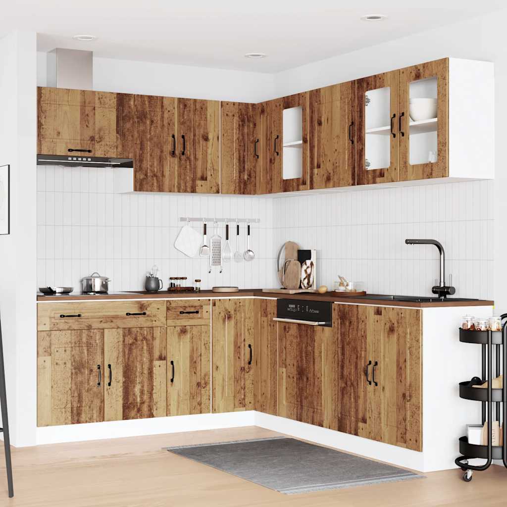 Set Mobili da Cucina 11 pz Kalmar Legno Vecchio in Truciolato - homemem39