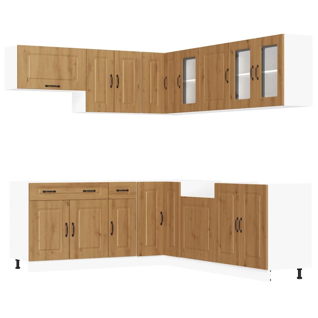 Set Mobili da Cucina 11 pz Kalmar Rovere Artigianale Truciolato - homemem39