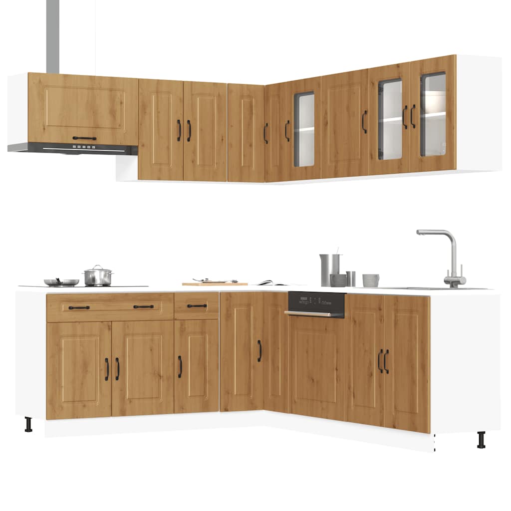 Set Mobili da Cucina 11 pz Kalmar Rovere Artigianale Truciolato - homemem39