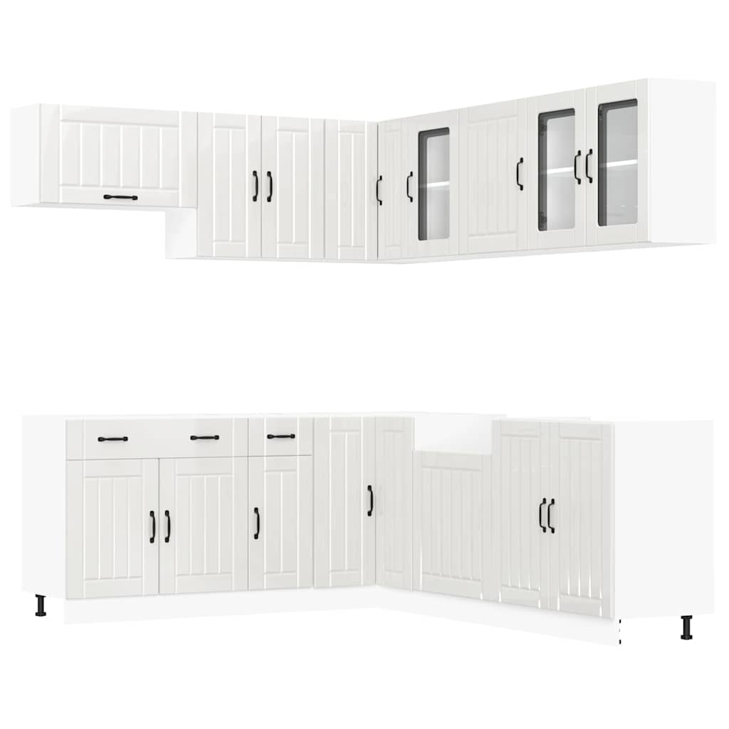Set Mobili da Cucina 11 pz Lucca Bianchi Lucido in Truciolato - homemem39