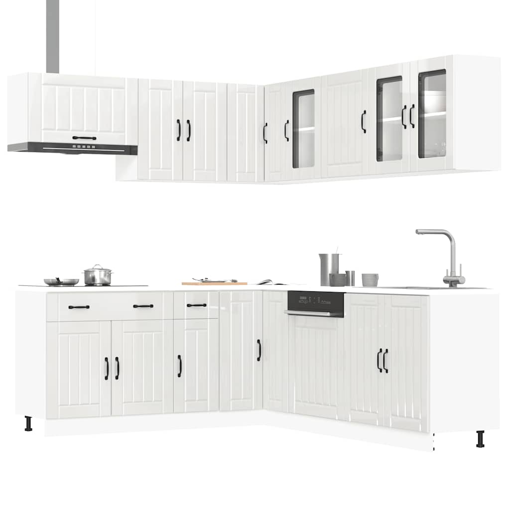 Set Mobili da Cucina 11 pz Lucca Bianchi Lucido in Truciolato - homemem39