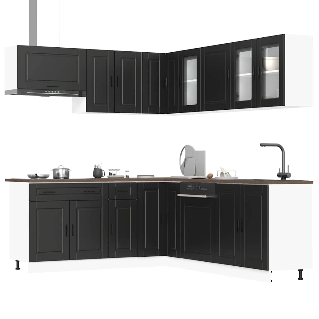 Set Mobili da Cucina 11 pz Porto Neri Legno Multistrato - homemem39