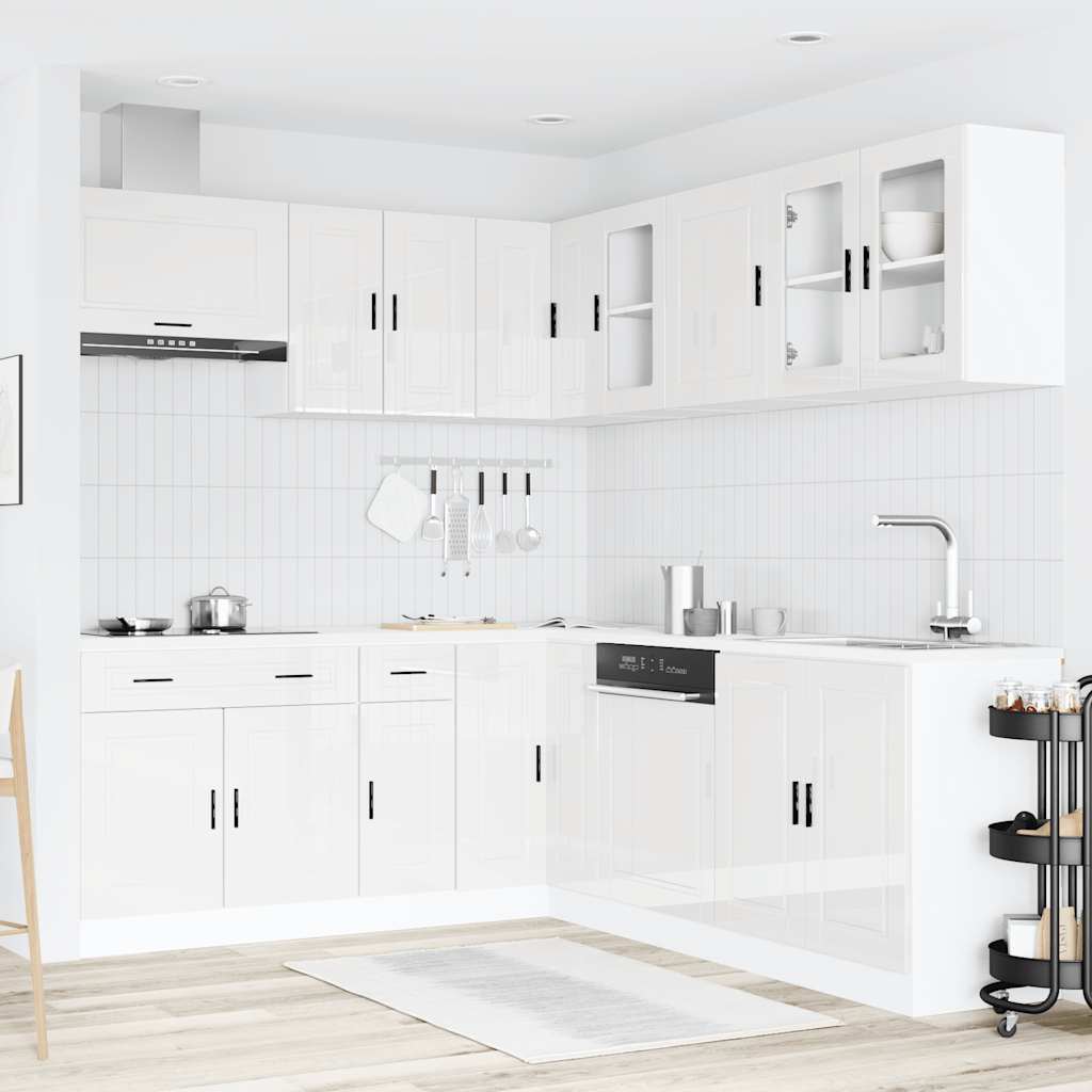 Set Mobili da Cucina 11 pz Porto Bianchi Lucido in Truciolato - homemem39