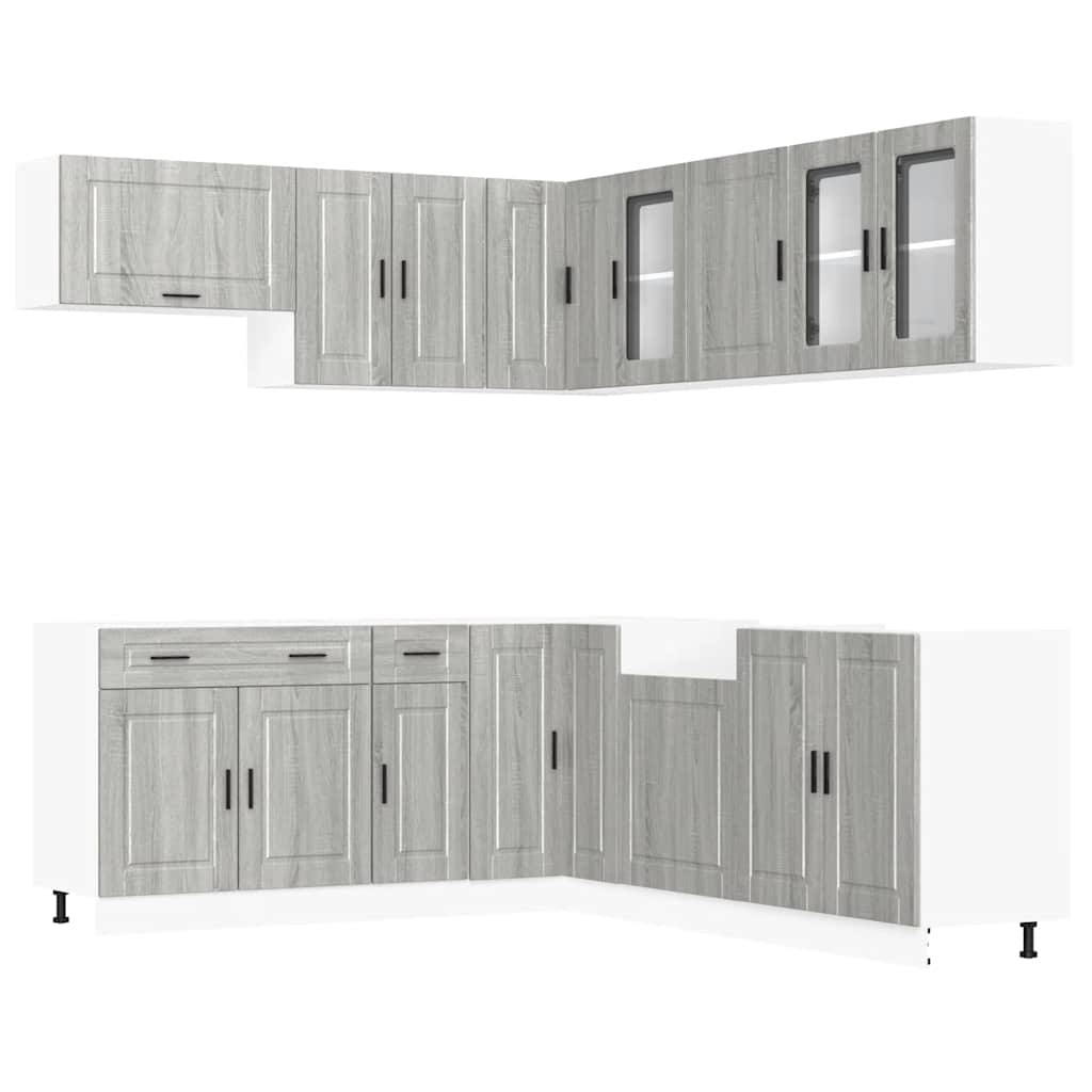 Set Mobili da Cucina 11 pz Porto Grigio Sonoma in Truciolato - homemem39