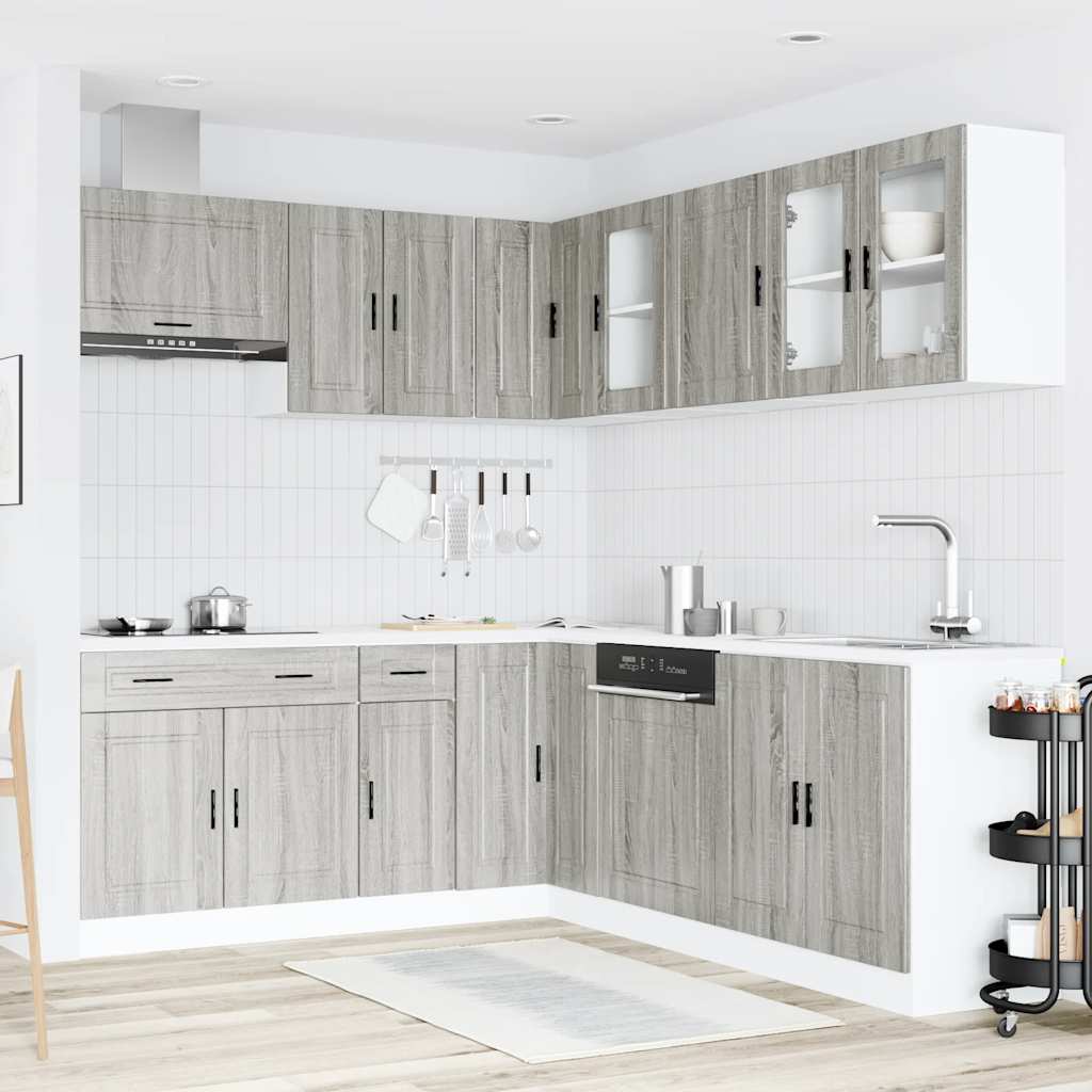 Set Mobili da Cucina 11 pz Porto Grigio Sonoma in Truciolato - homemem39