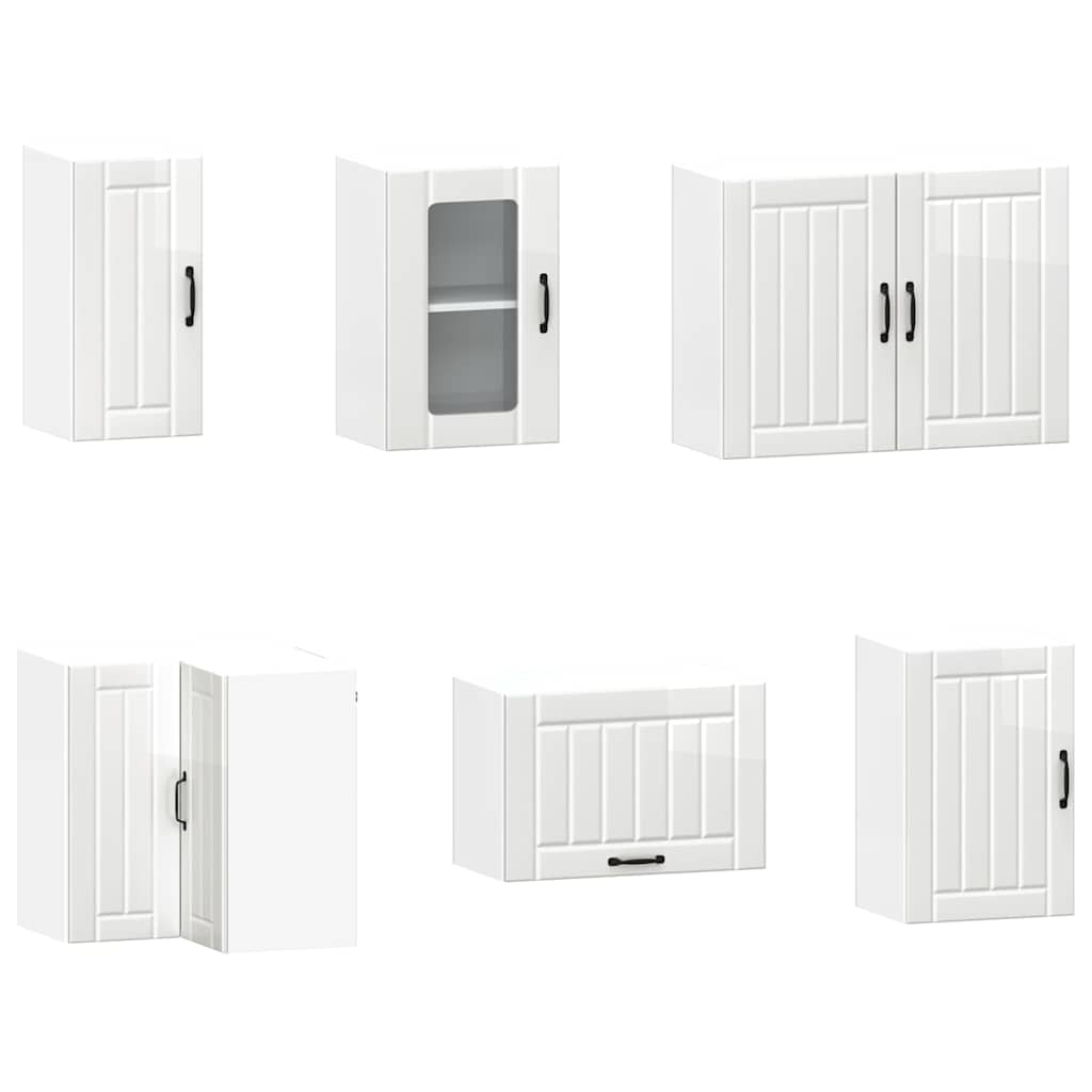 Set Mobili da Cucina 11 pz Kalmar Bianchi Lucido in Truciolato - homemem39