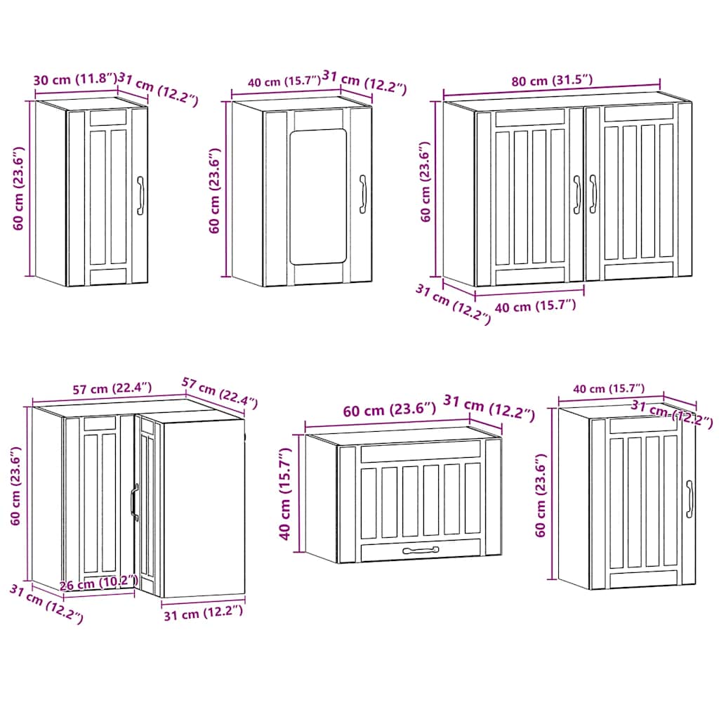 Set Mobili da Cucina 11 pz Lucca Grigio Cemento in Truciolato | homemem39