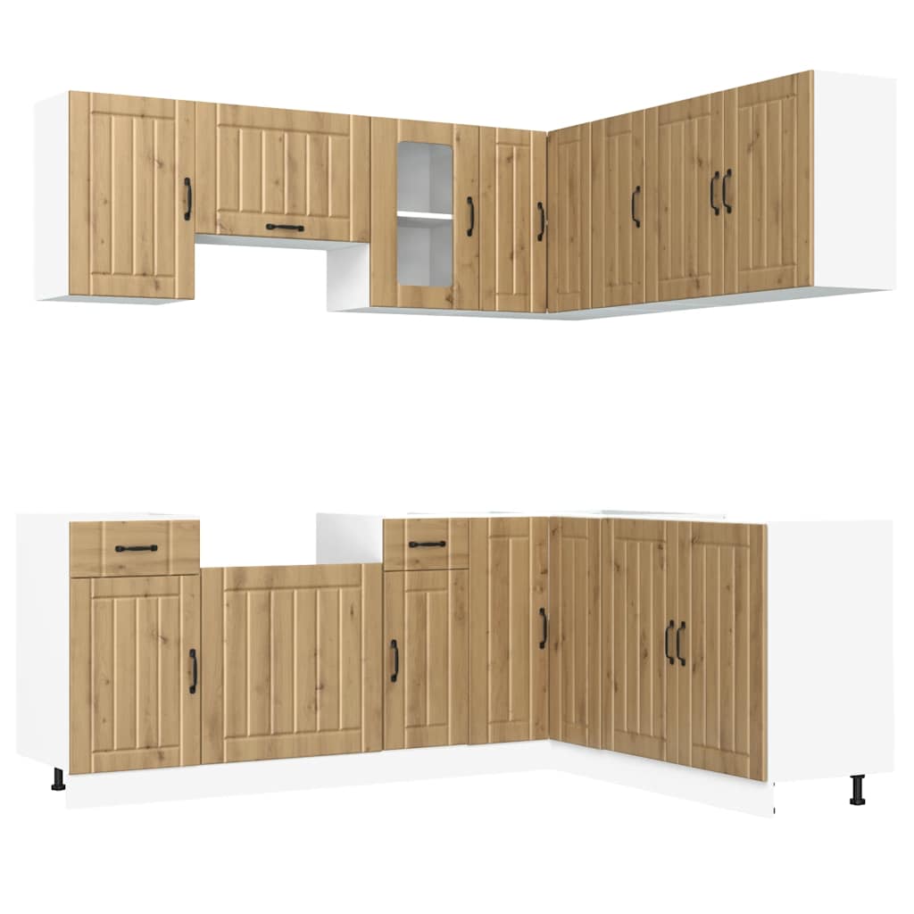 Set Mobili da Cucina 11 pz Lucca Rovere Artigianale Truciolato - homemem39