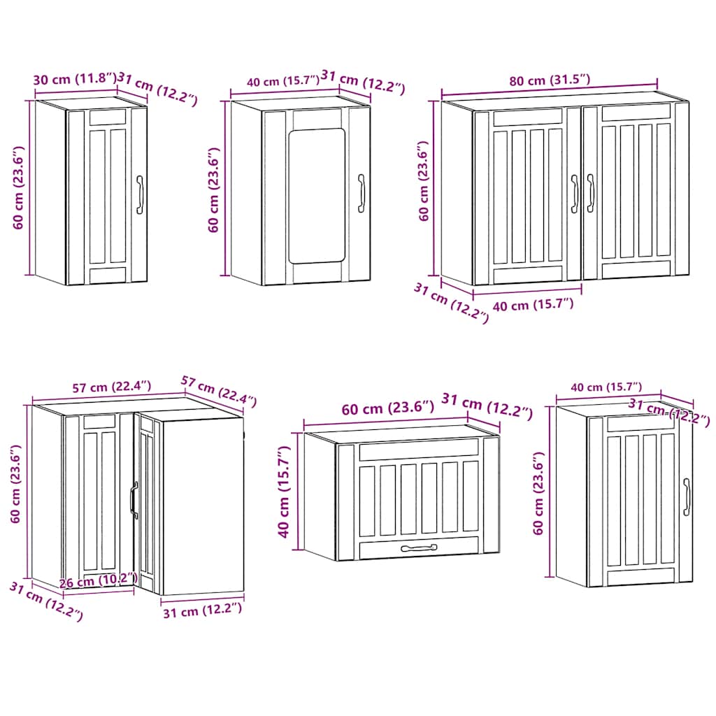 Set Mobili da Cucina 11 pz Lucca Rovere Artigianale Truciolato - homemem39