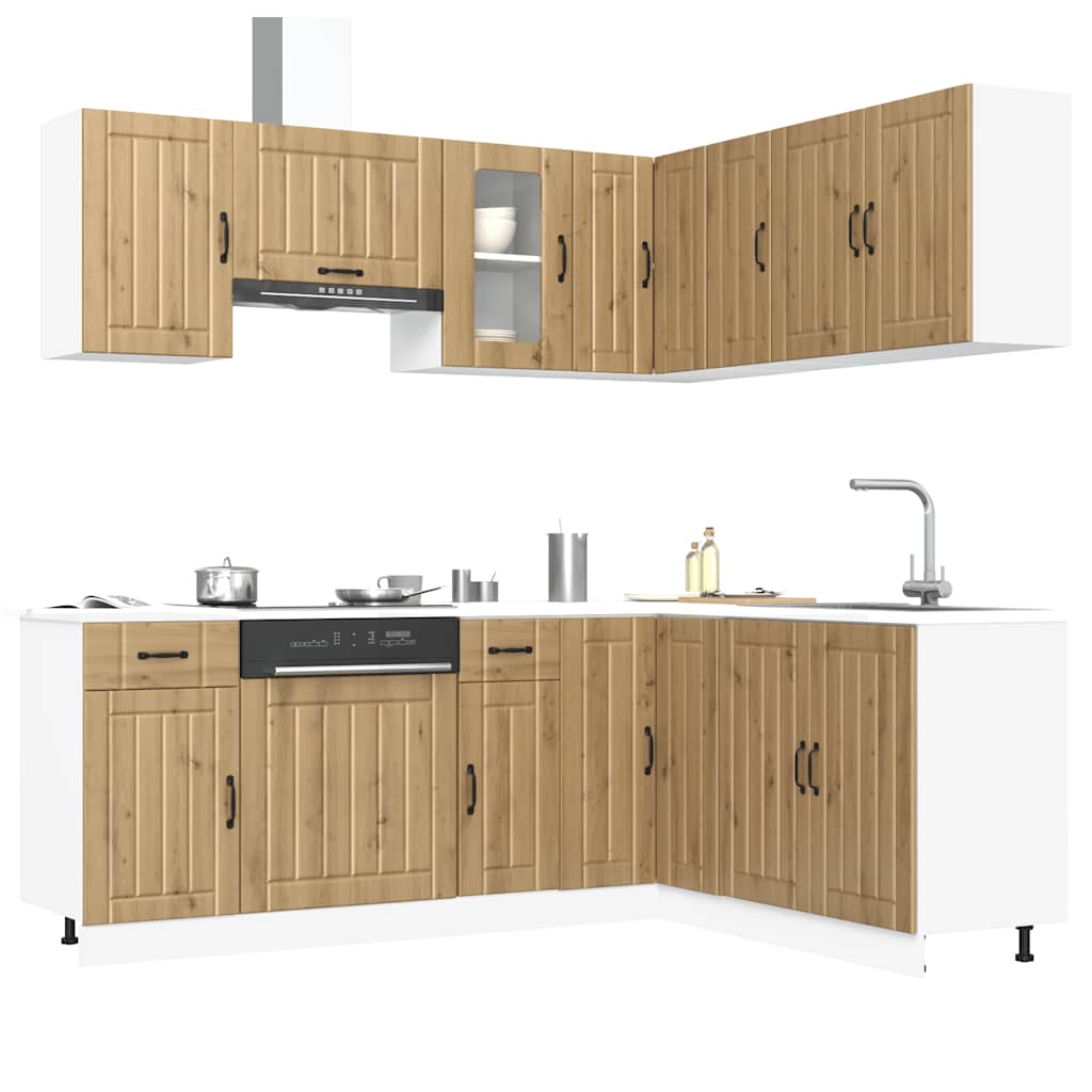 Set Mobili da Cucina 11 pz Lucca Rovere Artigianale Truciolato - homemem39