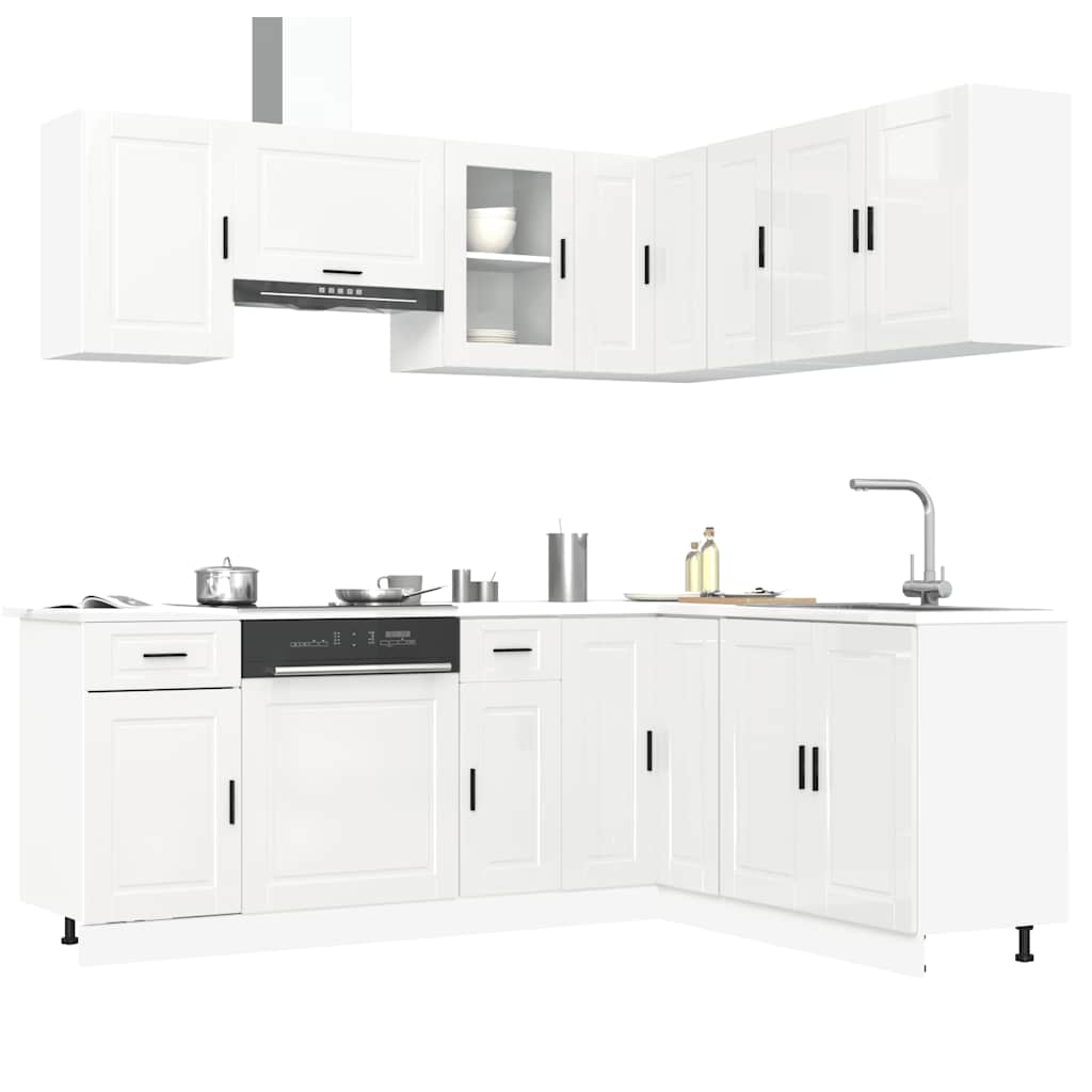 Set Mobili da Cucina 11 pz Porto Bianchi Lucido in Truciolato - homemem39