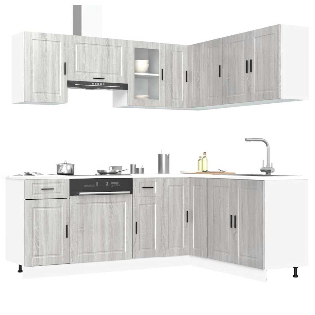 Set Mobili da Cucina 11 pz Porto Grigio Sonoma in Truciolato - homemem39