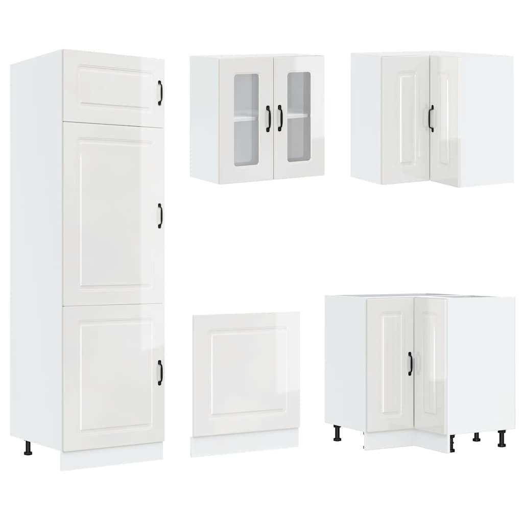 Set Mobili da Cucina 14 pz Kalmar Bianchi Lucido in Truciolato - homemem39
