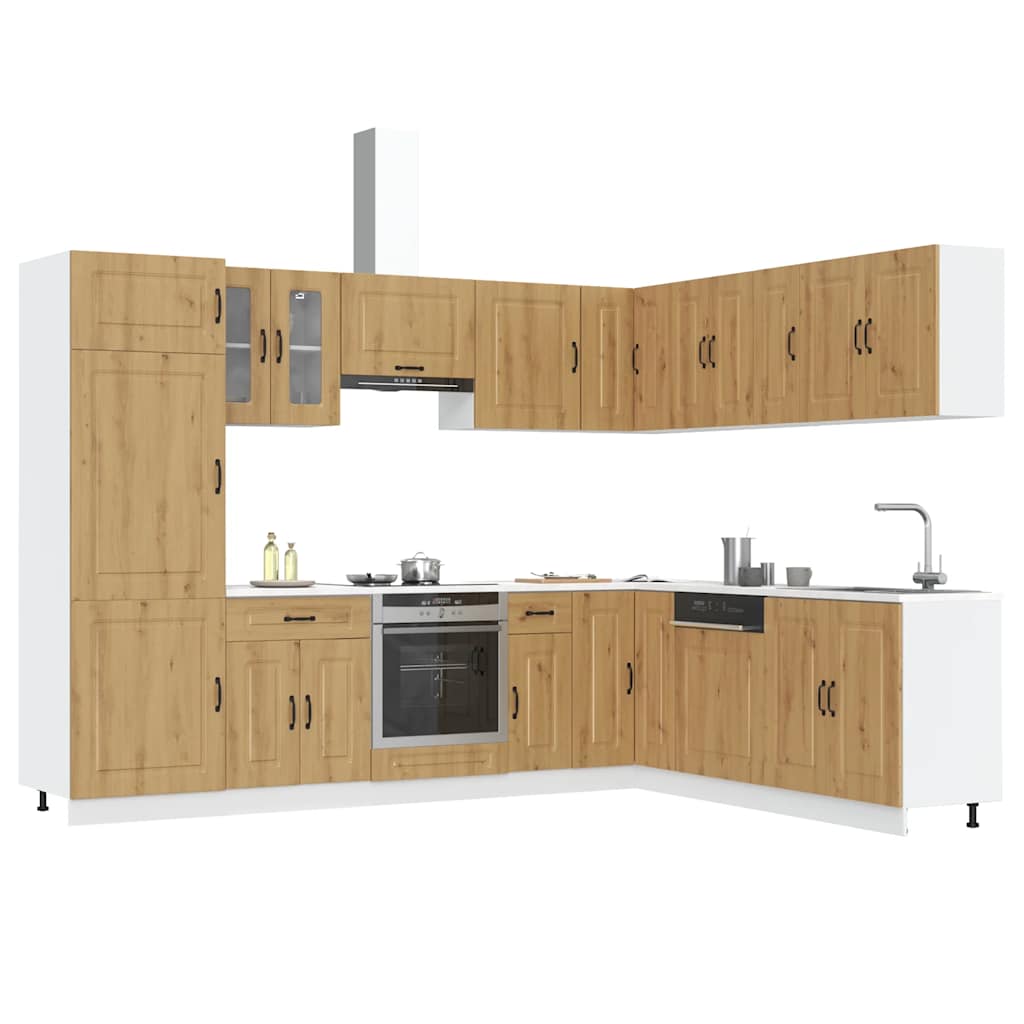 Set Mobili da Cucina 14 pz Kalmar Rovere Artigianale Truciolato - homemem39
